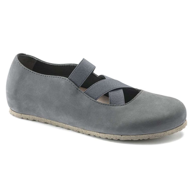 Birkenstock Santa Ana Nubuck Leather Low Shoes Grey | 5Qt7YkT9zeJ