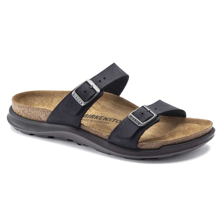 Birkenstock Sierra Oiled Leather Two Strap Sandals Black | aeqEfG18pyV