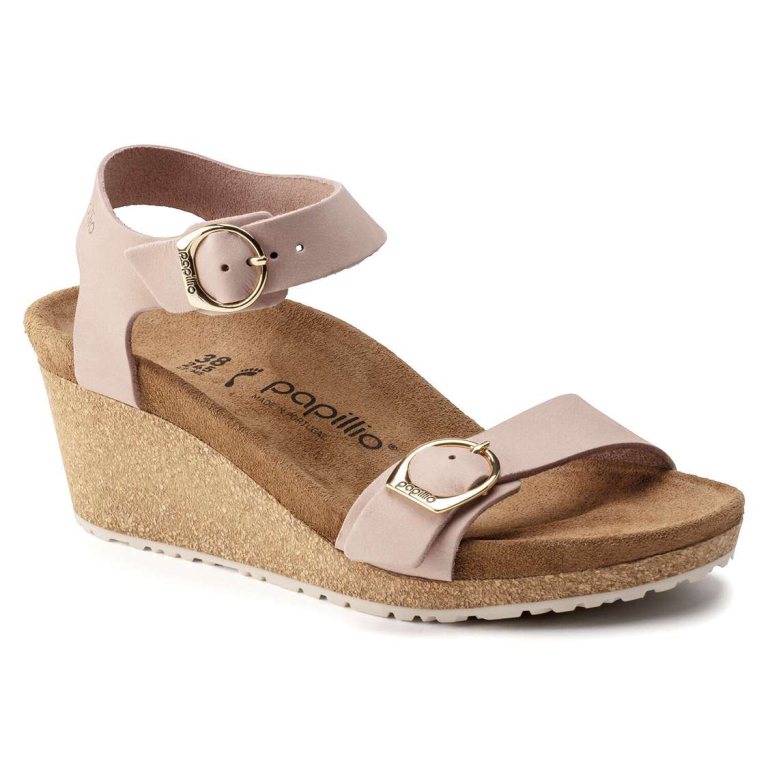 Birkenstock Soley Nubuck Leather Back Strap Sandals Pink | hYndf9EbYkB