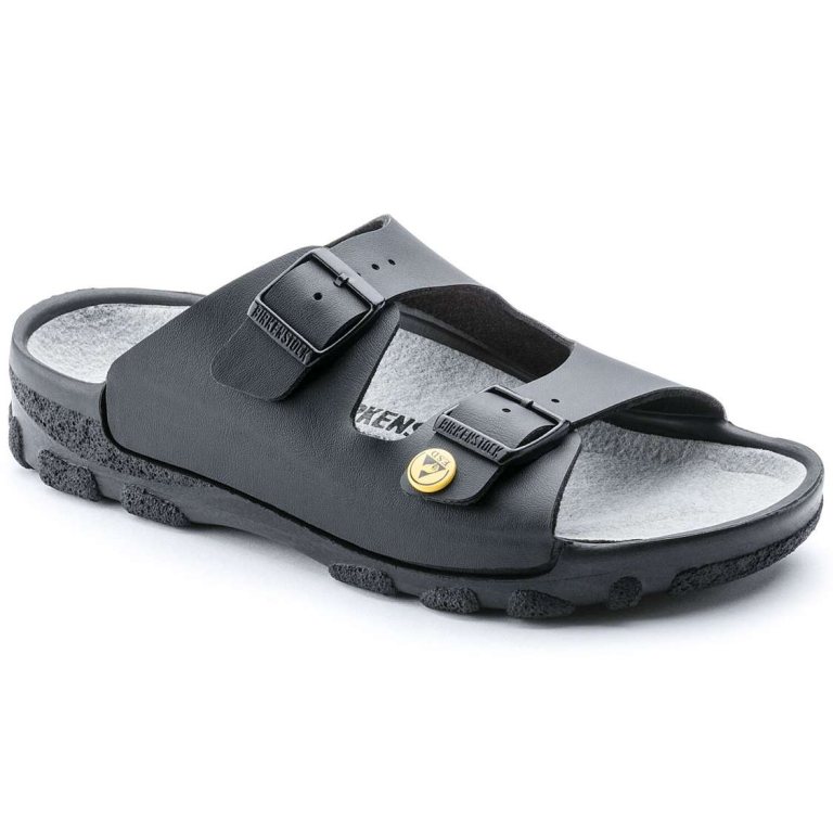 Birkenstock Toulon ESD Birkibuc Two Strap Sandals Black | FVqXStt5PKM