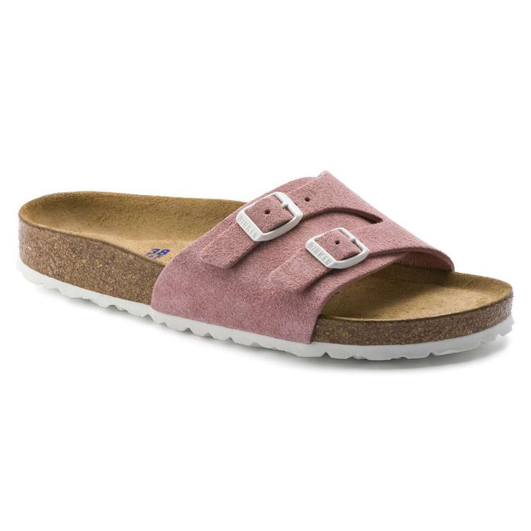 Birkenstock Vaduz Soft Footbed Suede Leather One Strap Sandals Rose | tp3tg6ClEmR