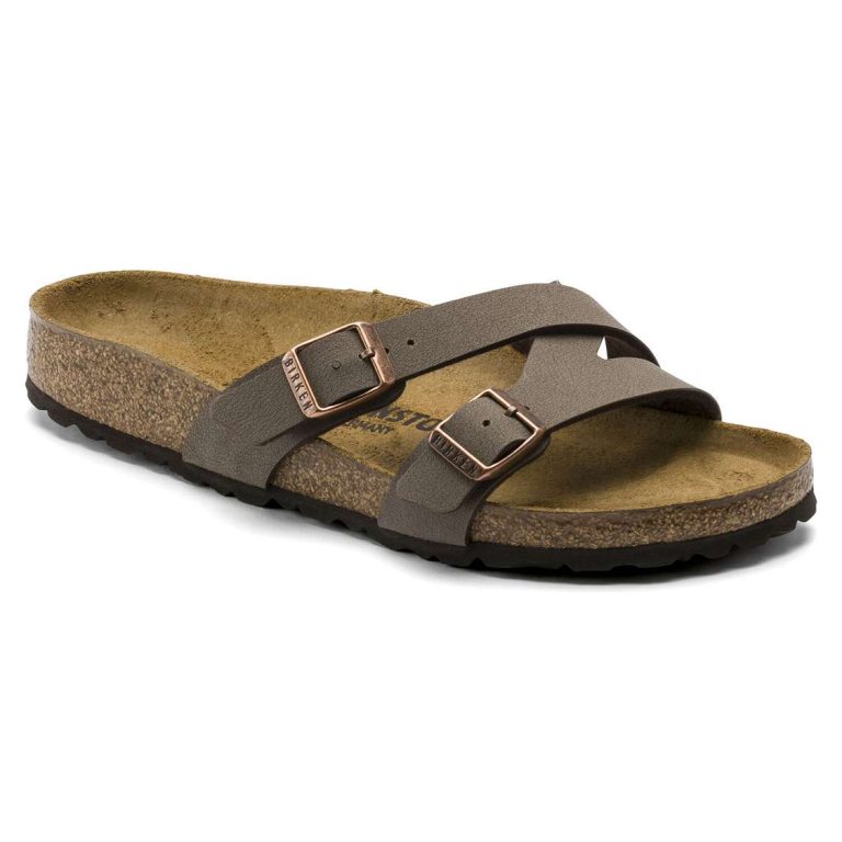 Birkenstock Yao Birkibuc Two Strap Sandals Yellow | 646K7HYMVSK