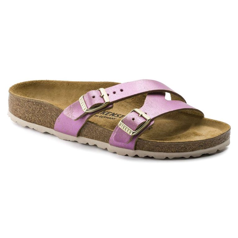 Birkenstock Yao Leather Two Strap Sandals Wash Pink | evyLaZcDFvA