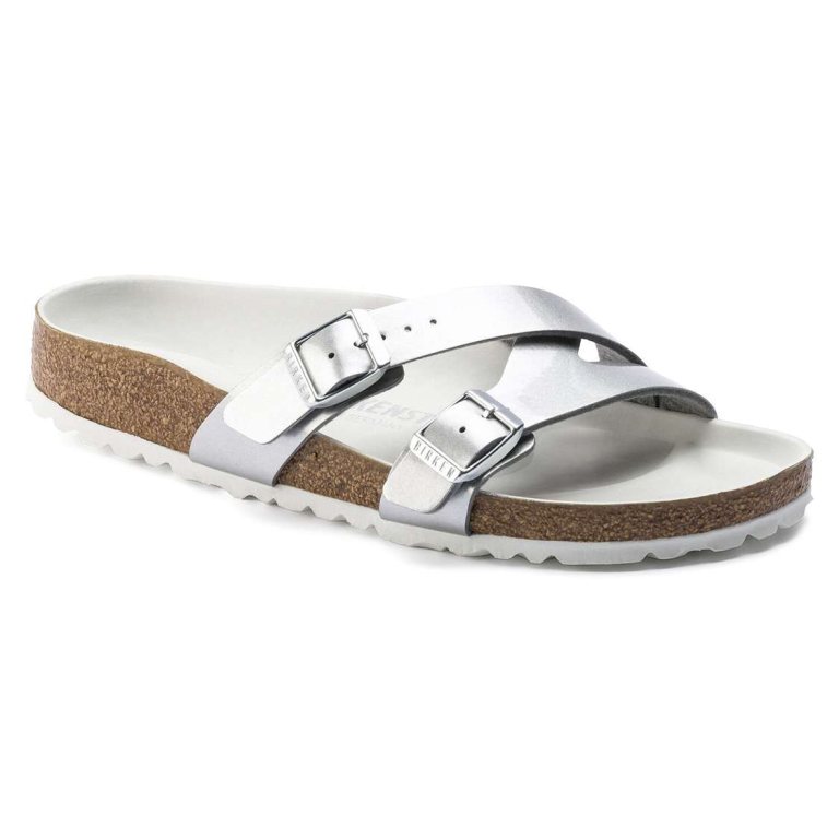 Birkenstock Yao Lux Birko-Flor Multi Strap Sandals Silver | 4urqfDbfJ8J