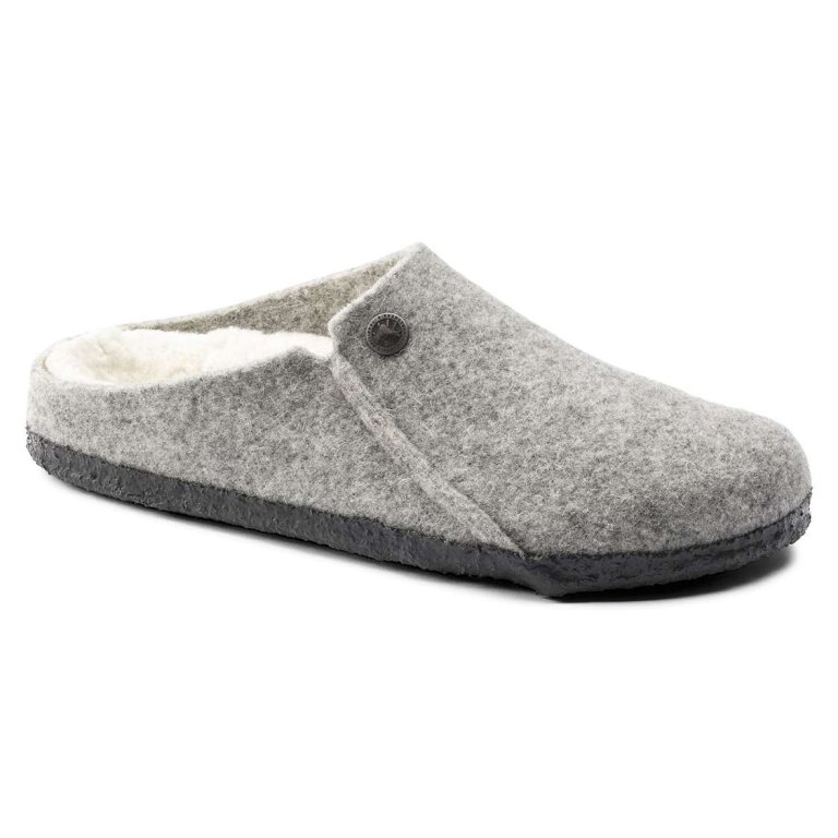 Birkenstock Zermatt Wool Felt Clogs Light Grey | s2QukpkCVBw