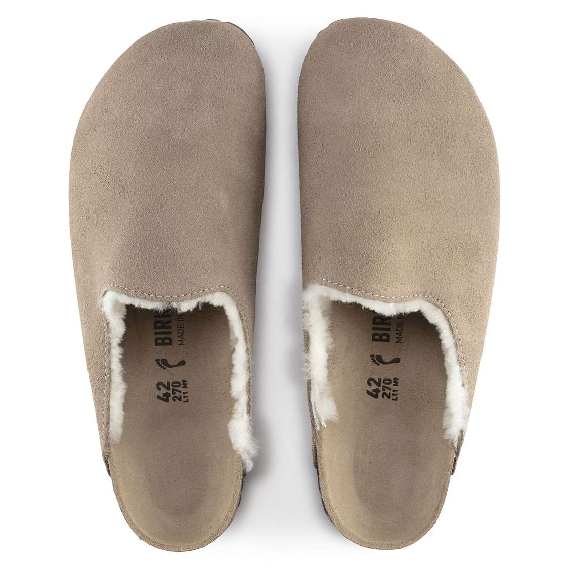 Birkenstock Amsterdam Shearling Suede Leather Clogs Brown | jOLkEAqOkr4