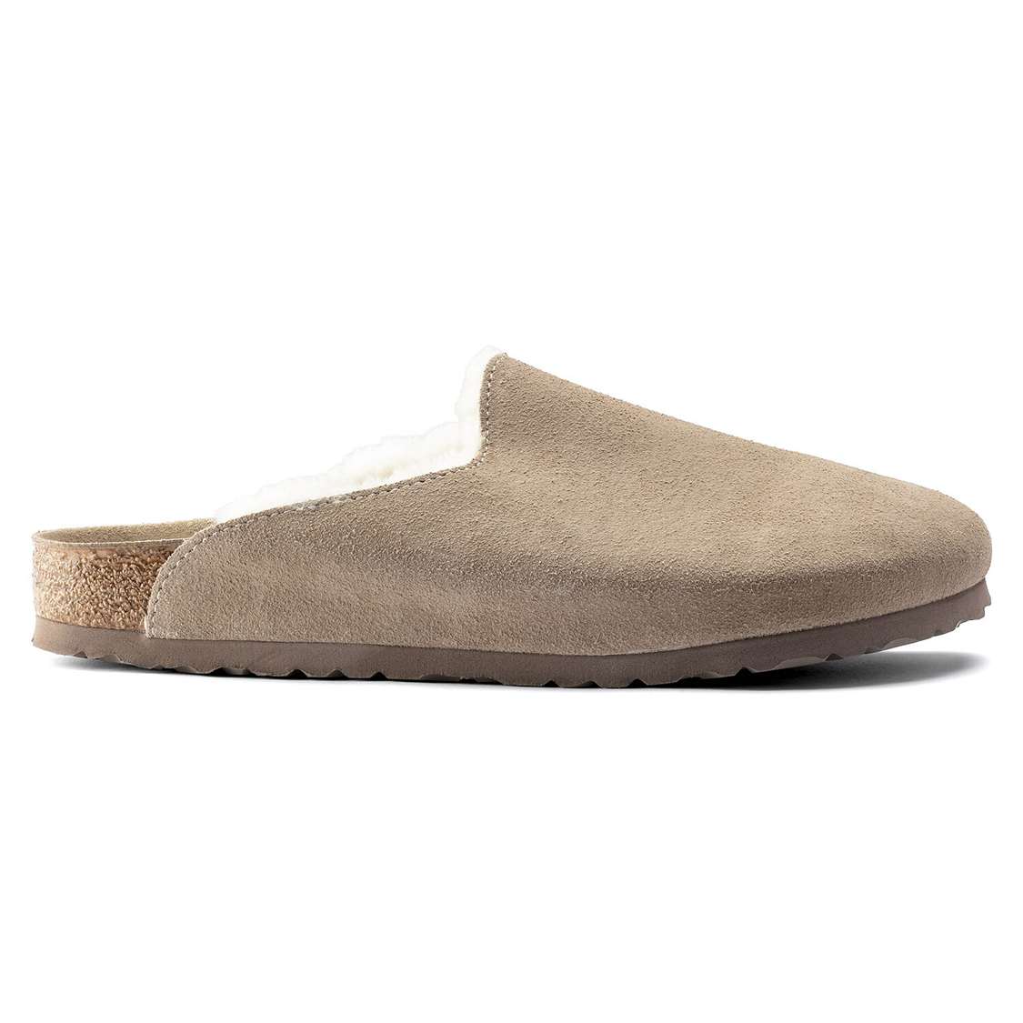 Birkenstock Amsterdam Shearling Suede Leather Clogs Brown | jOLkEAqOkr4