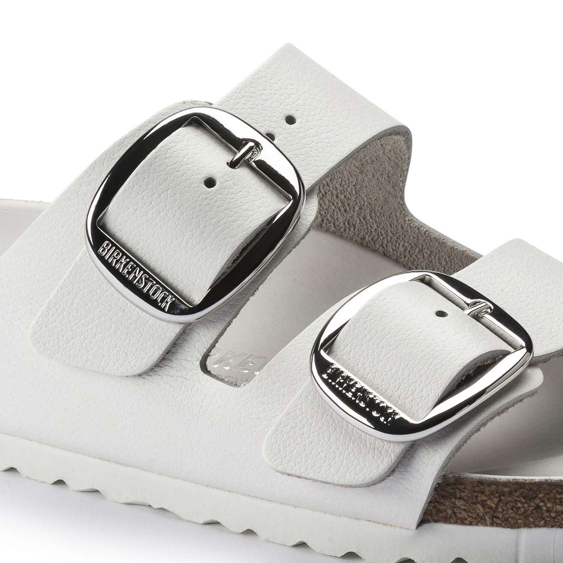 Birkenstock Arizona Big Buckle Leather Two Strap Sandals White | 5G5xuJHTTnL