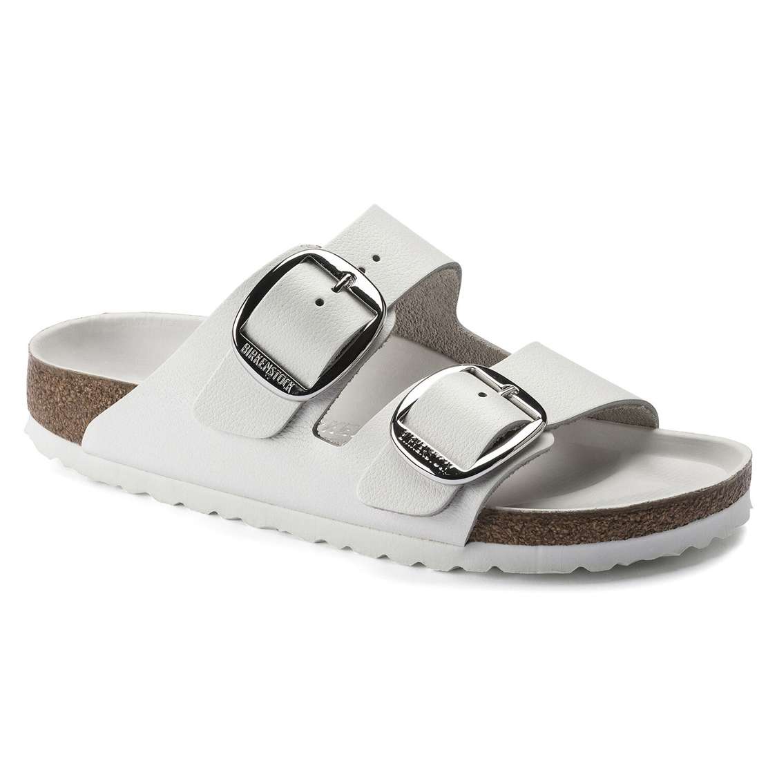 Birkenstock Arizona Big Buckle Leather Two Strap Sandals White | 5G5xuJHTTnL