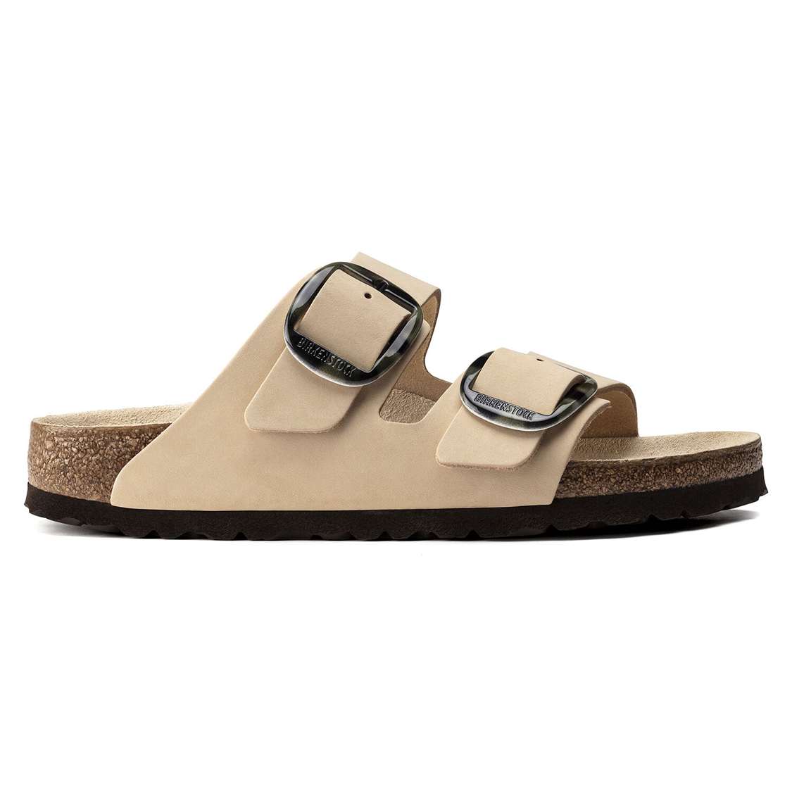 Birkenstock Arizona Big Buckle Nubuck Leather Two Strap Sandals Yellow | Ib4wFZorZ5N