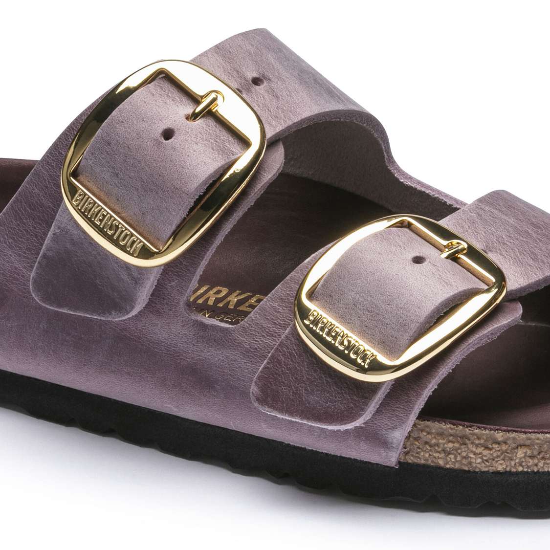 Birkenstock Arizona Big Buckle Oiled Leather Two Strap Sandals Lavender | 4B8wKgetogB