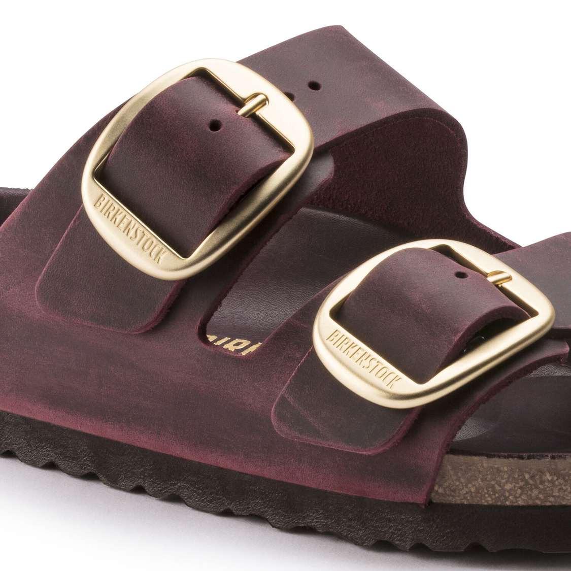 Birkenstock Arizona Big Buckle Oiled Leather Two Strap Sandals Red | VhAQgdXPira