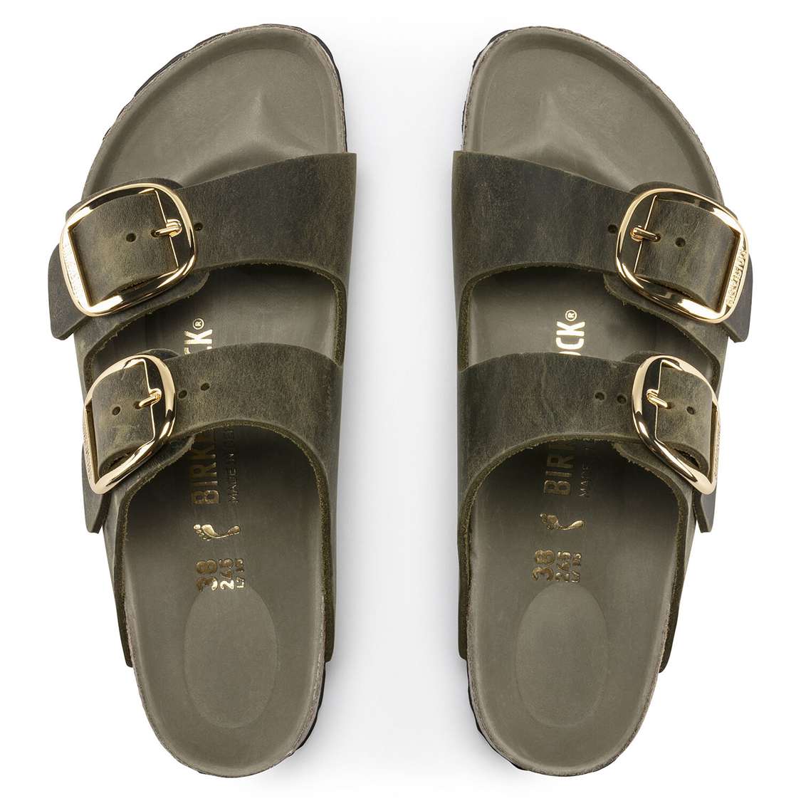 Birkenstock Arizona Big Buckle Oiled Leather Two Strap Sandals Yellow | a8dty6tnVCj