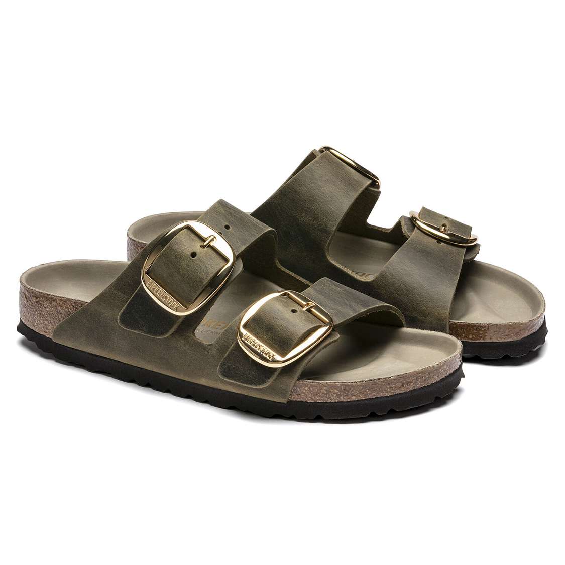 Birkenstock Arizona Big Buckle Oiled Leather Two Strap Sandals Yellow | a8dty6tnVCj