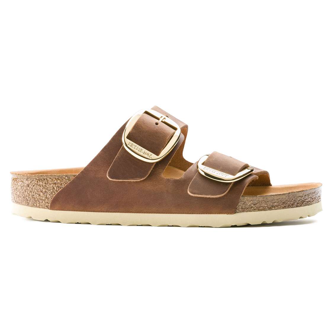 Birkenstock Arizona Big Buckle Oiled Leather Two Strap Sandals Brown | pZSeRWuDMqB