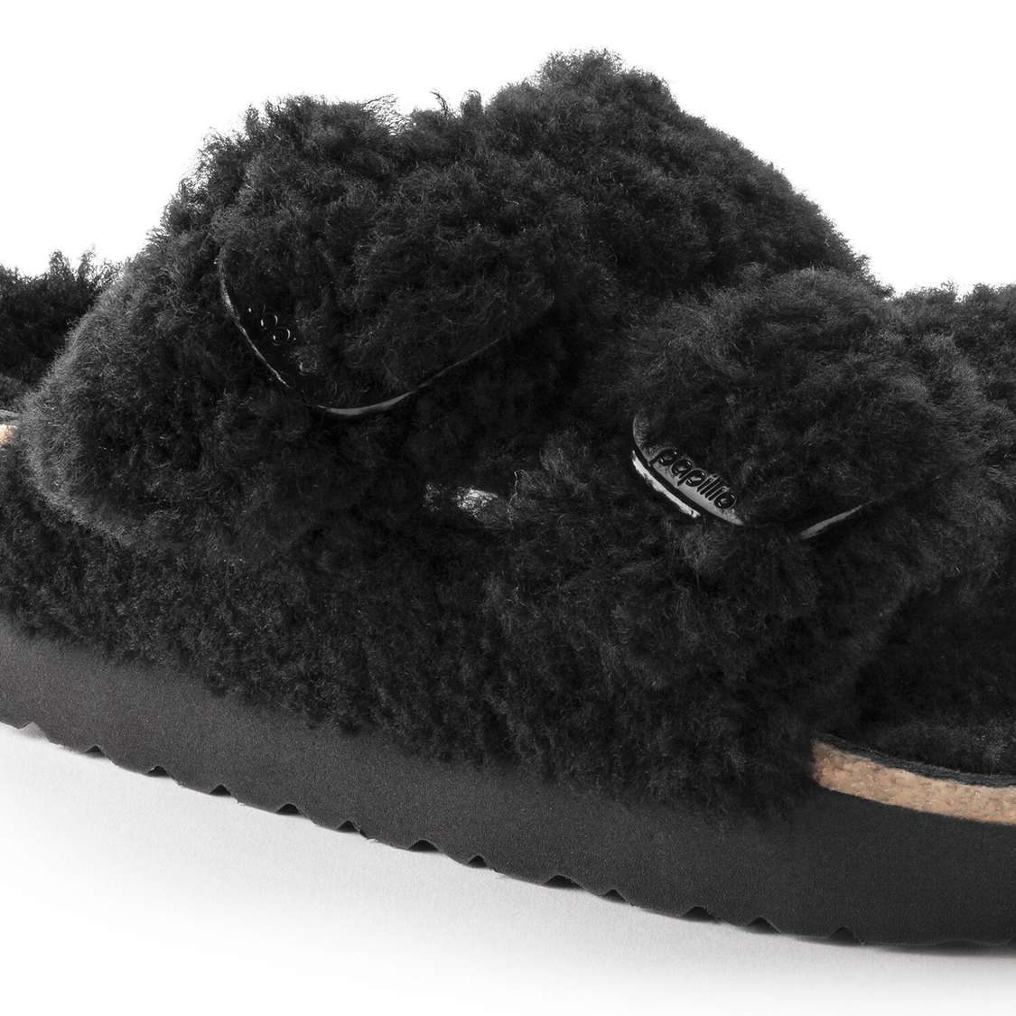 Birkenstock Arizona Big Buckle Shearling Platforms Sandals Black | eiAQSOkyRae