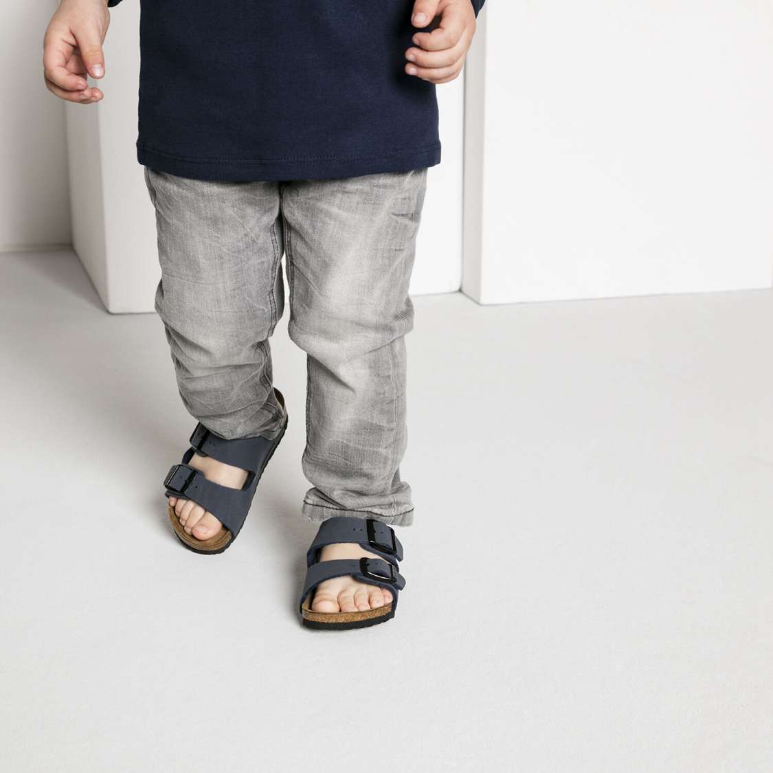 Birkenstock Arizona Birkibuc Boys Sandals Navy | bDQkTbUETQT