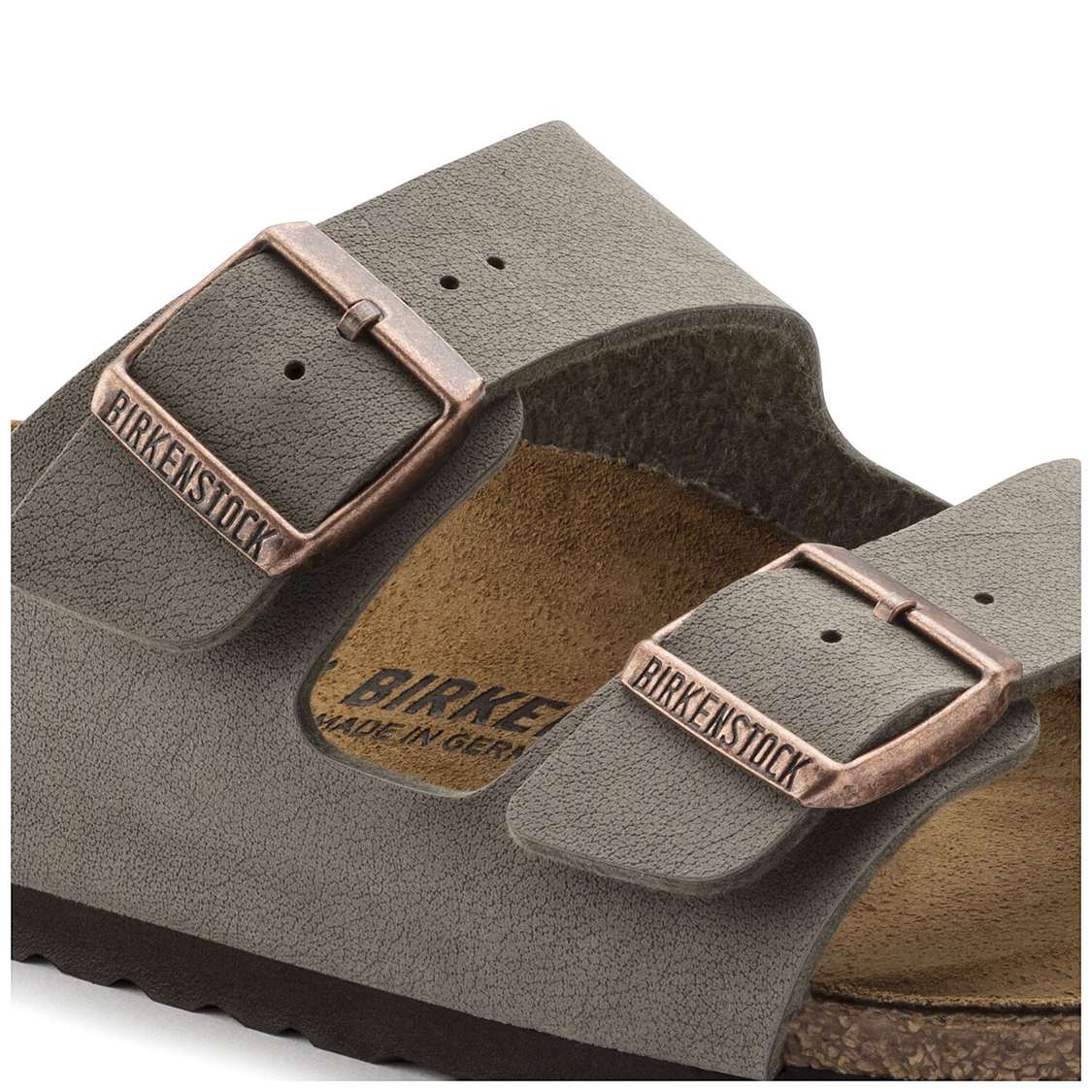 Birkenstock Arizona Birkibuc Two Strap Sandals Grey | QxgasIv4Lyq