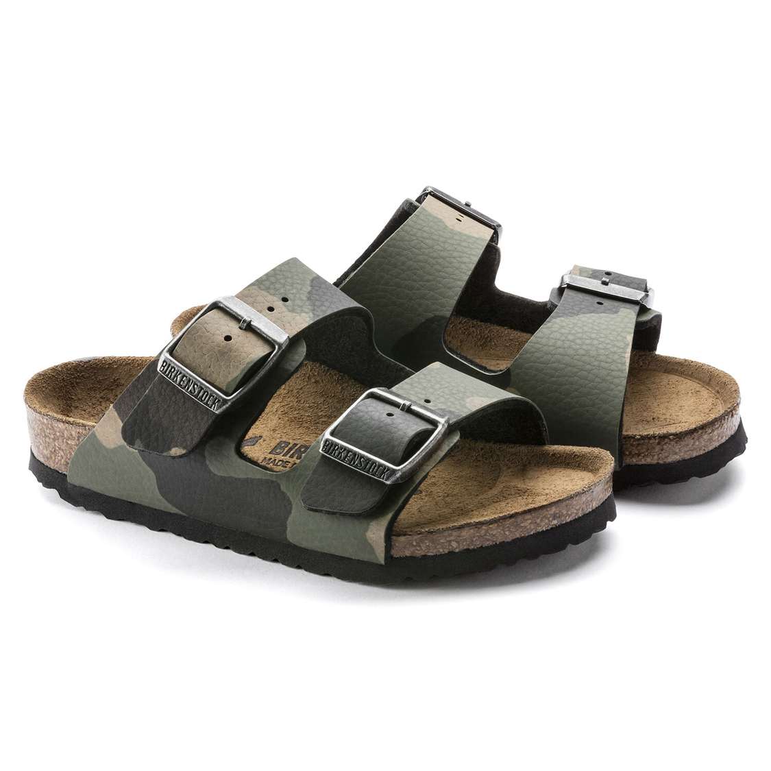 Birkenstock Arizona Birko-Flor Boys Sandals Khaki | 5pG2wrC2pHW