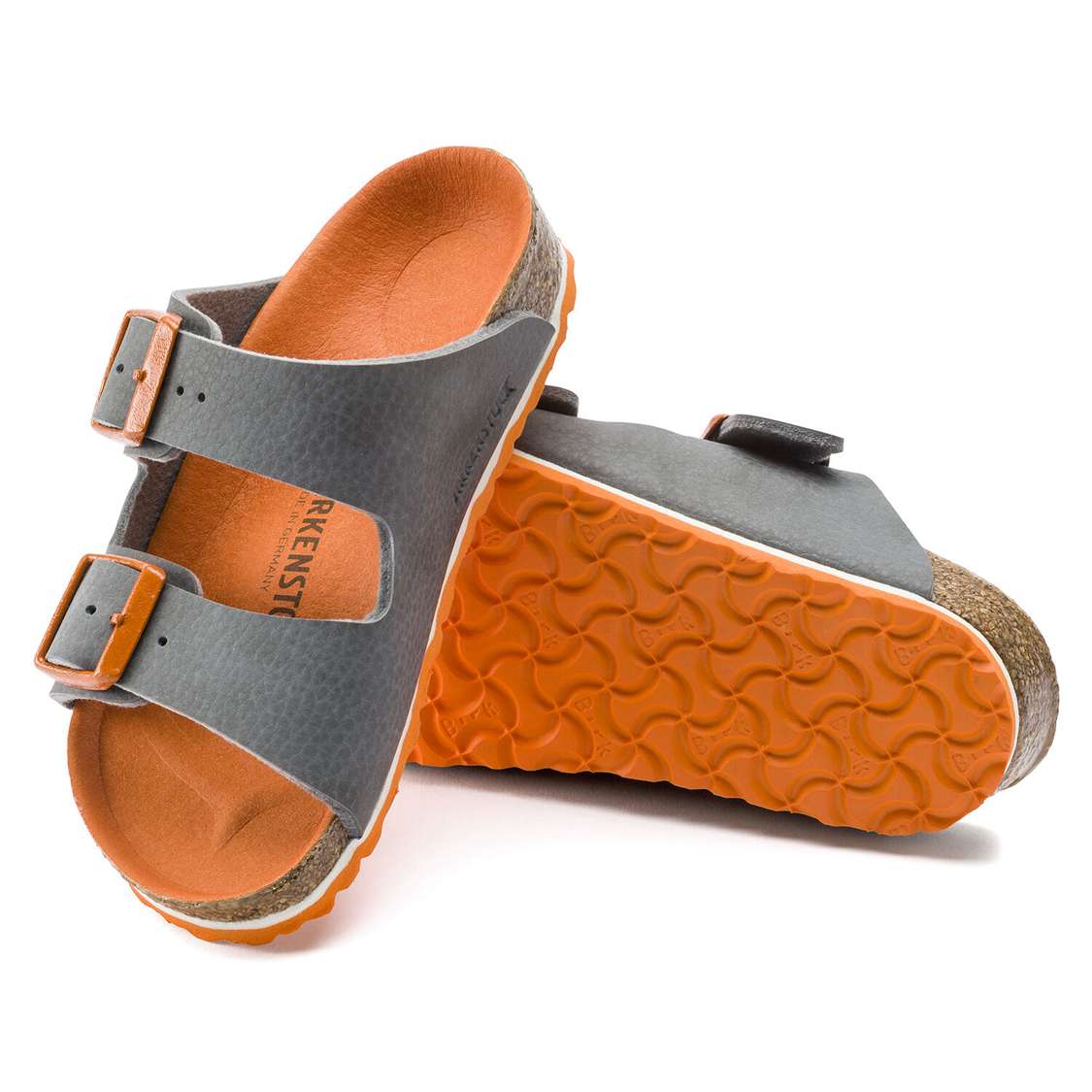 Birkenstock Arizona Birko-Flor Boys Sandals Grey | JjXLmsGhJCy