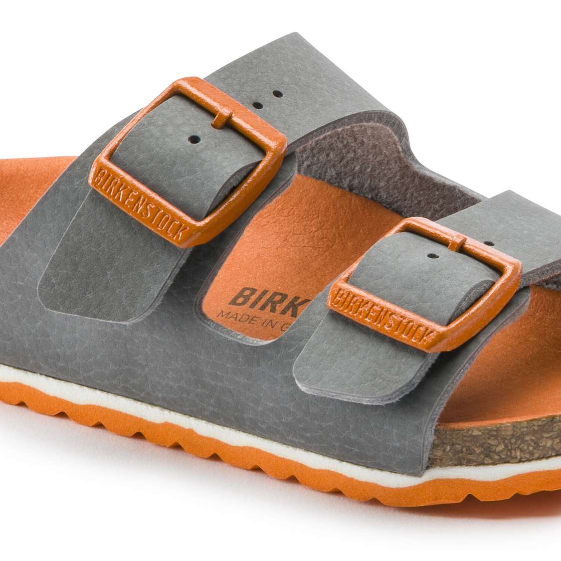 Birkenstock Arizona Birko-Flor Boys Sandals Grey | JjXLmsGhJCy