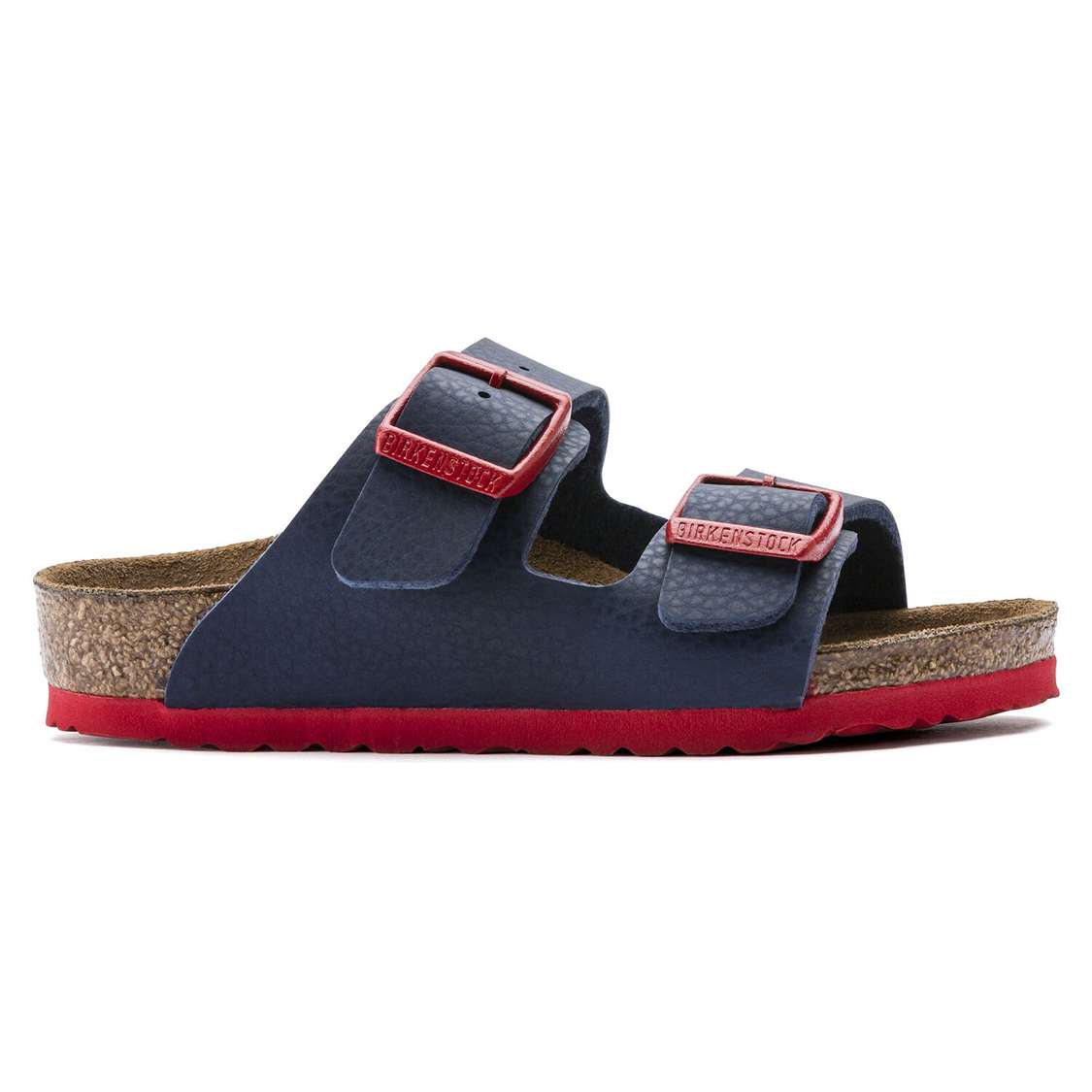 Birkenstock Arizona Birko-Flor Boys Sandals Blue Red | JoQ2RMmgfSh