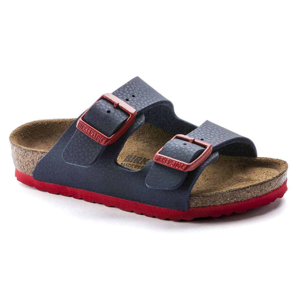 Birkenstock Arizona Birko-Flor Boys Sandals Blue Red | JoQ2RMmgfSh