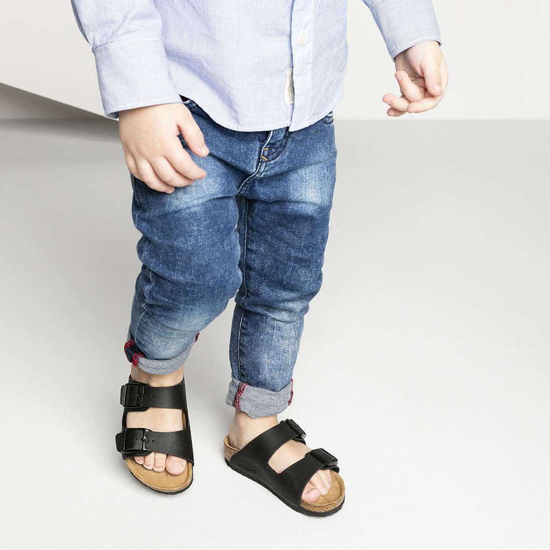 Birkenstock Arizona Birko-Flor Boys Sandals Black | LdFnGLKbCRE