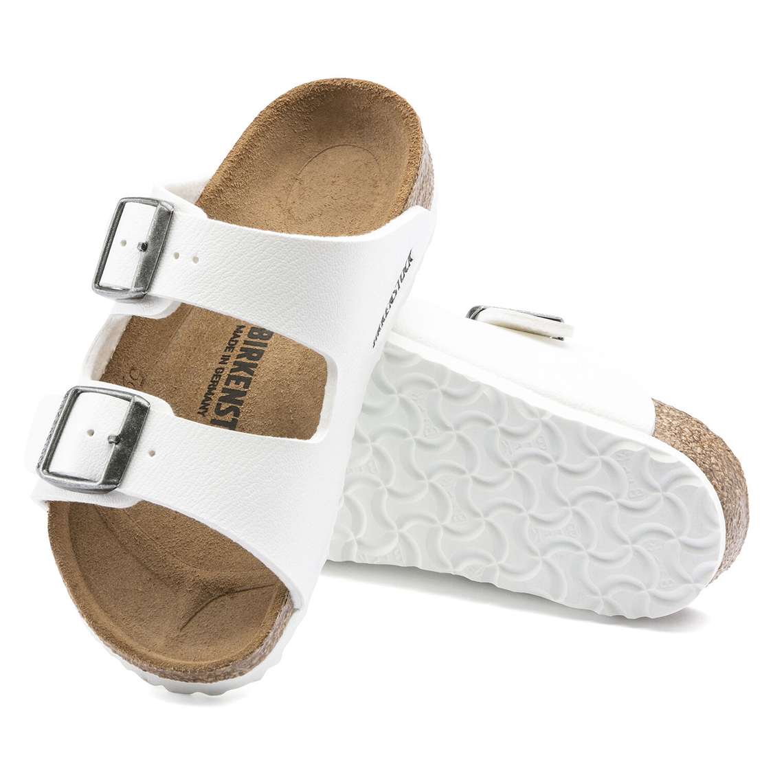 Birkenstock Arizona Birko-Flor Boys Sandals White | WEUfOtR8ndw