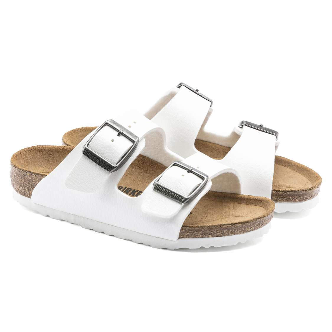 Birkenstock Arizona Birko-Flor Boys Sandals White | WEUfOtR8ndw