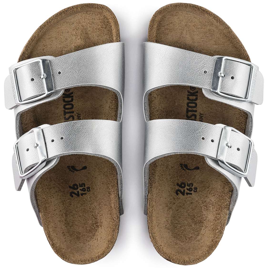 Birkenstock Arizona Birko-Flor Boys Sandals Silver | e3IkhQdQ9hM