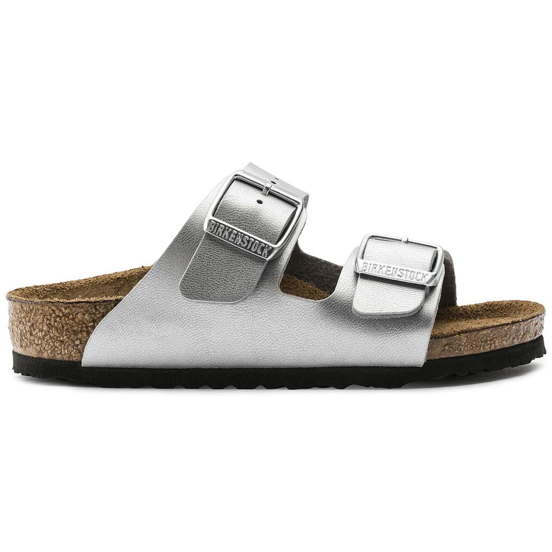 Birkenstock Arizona Birko-Flor Boys Sandals Silver | e3IkhQdQ9hM