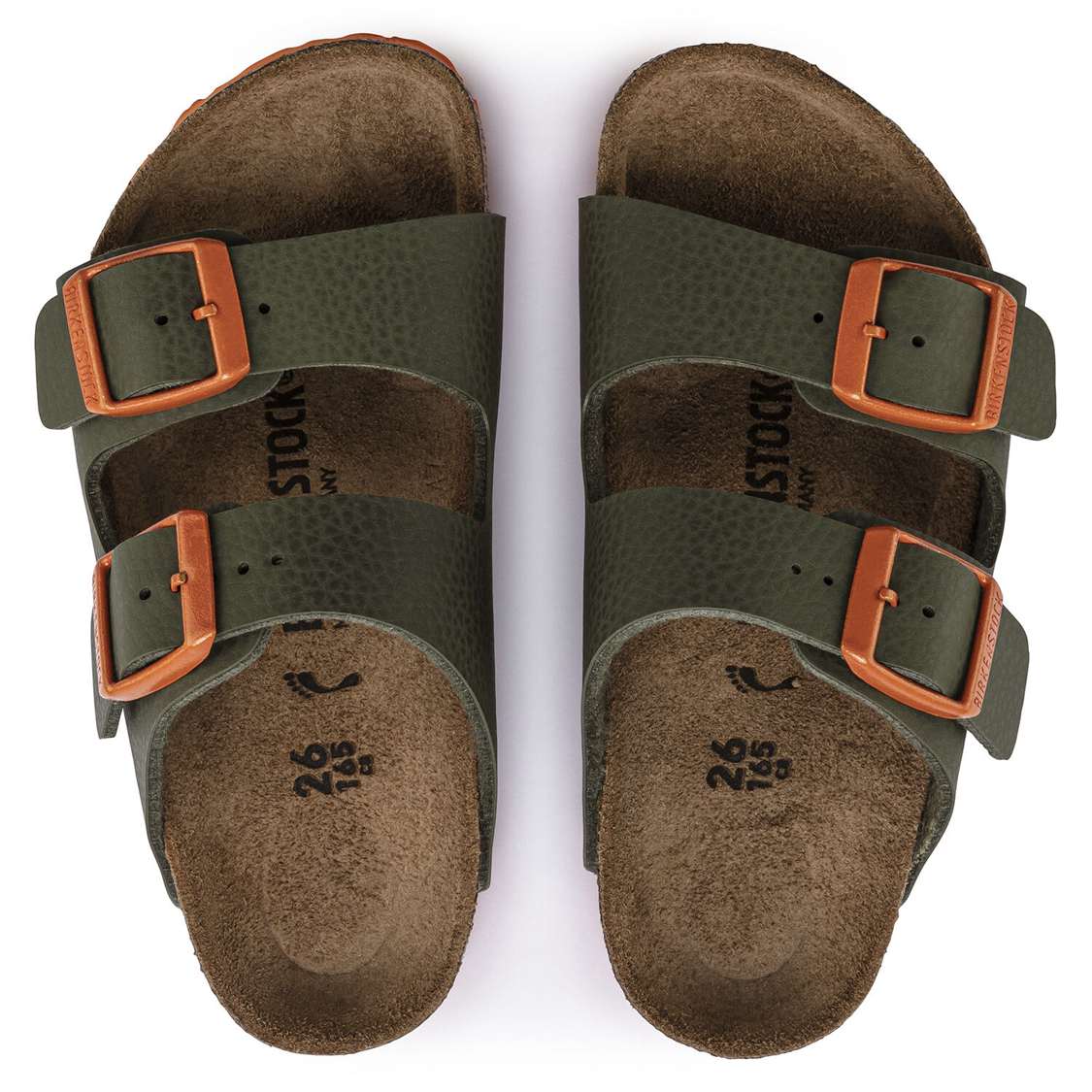 Birkenstock Arizona Birko-Flor Boys Sandals Green / Orange | mzXid2qyAUC