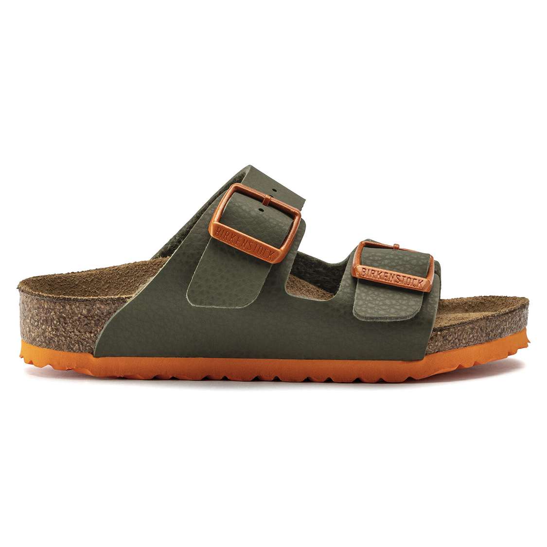 Birkenstock Arizona Birko-Flor Boys Sandals Green / Orange | mzXid2qyAUC