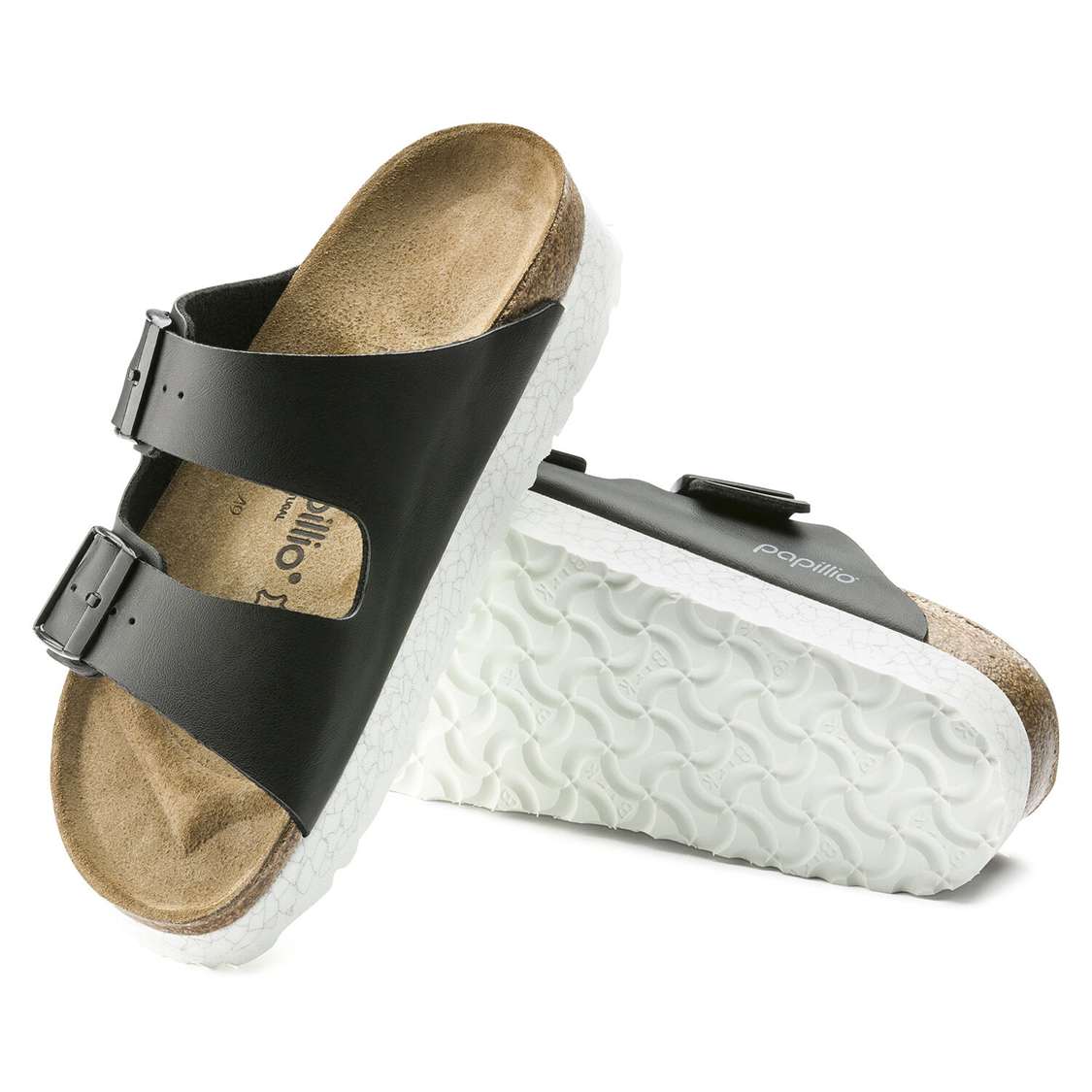 Birkenstock Arizona Birko-Flor Two Strap Sandals Black | 1B4GYgupBnj