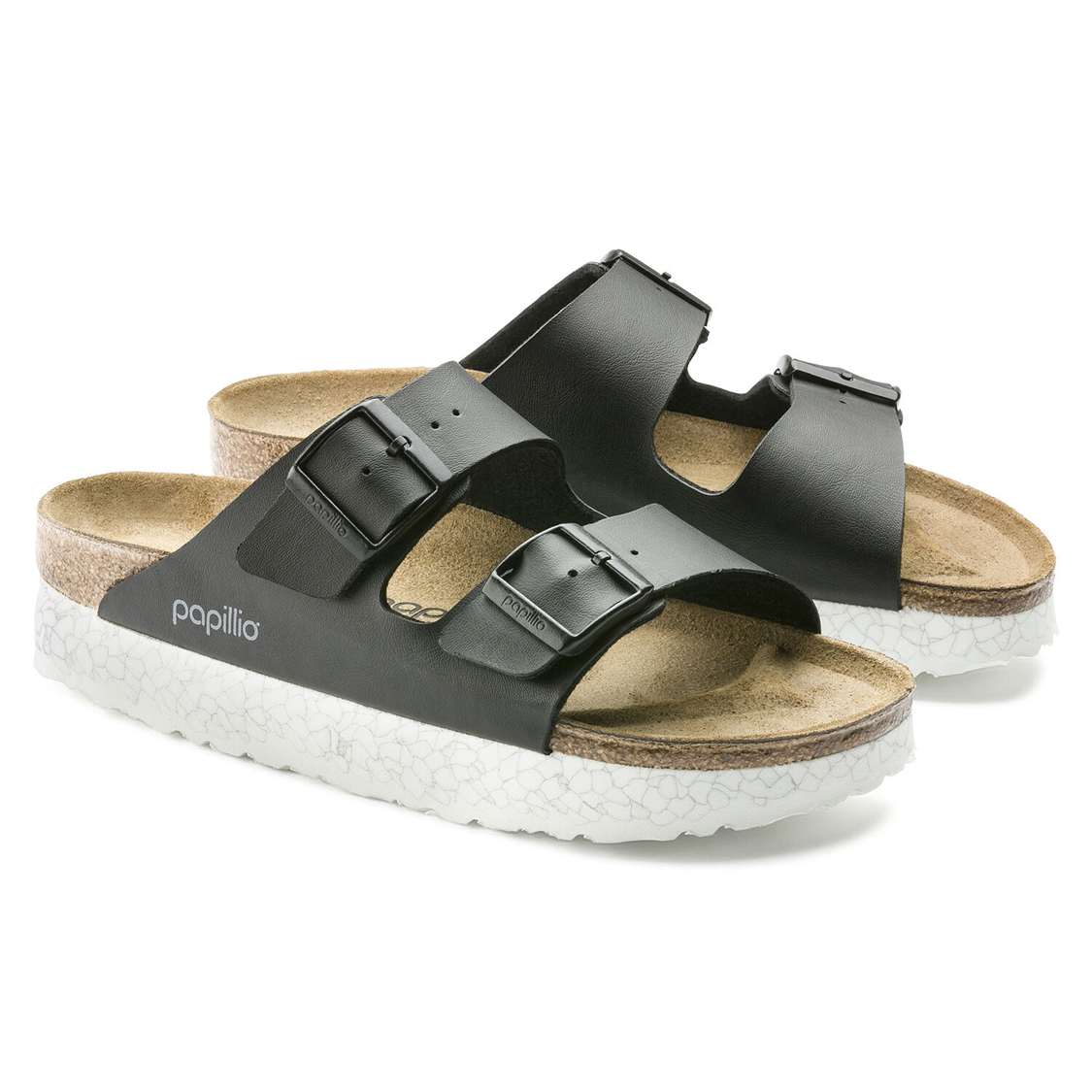 Birkenstock Arizona Birko-Flor Two Strap Sandals Black | 1B4GYgupBnj