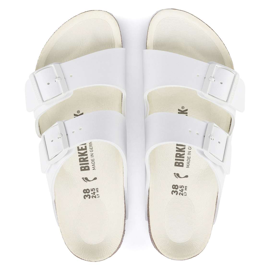 Birkenstock Arizona Birko-Flor Two Strap Sandals White | 2JZUOsdSFRD