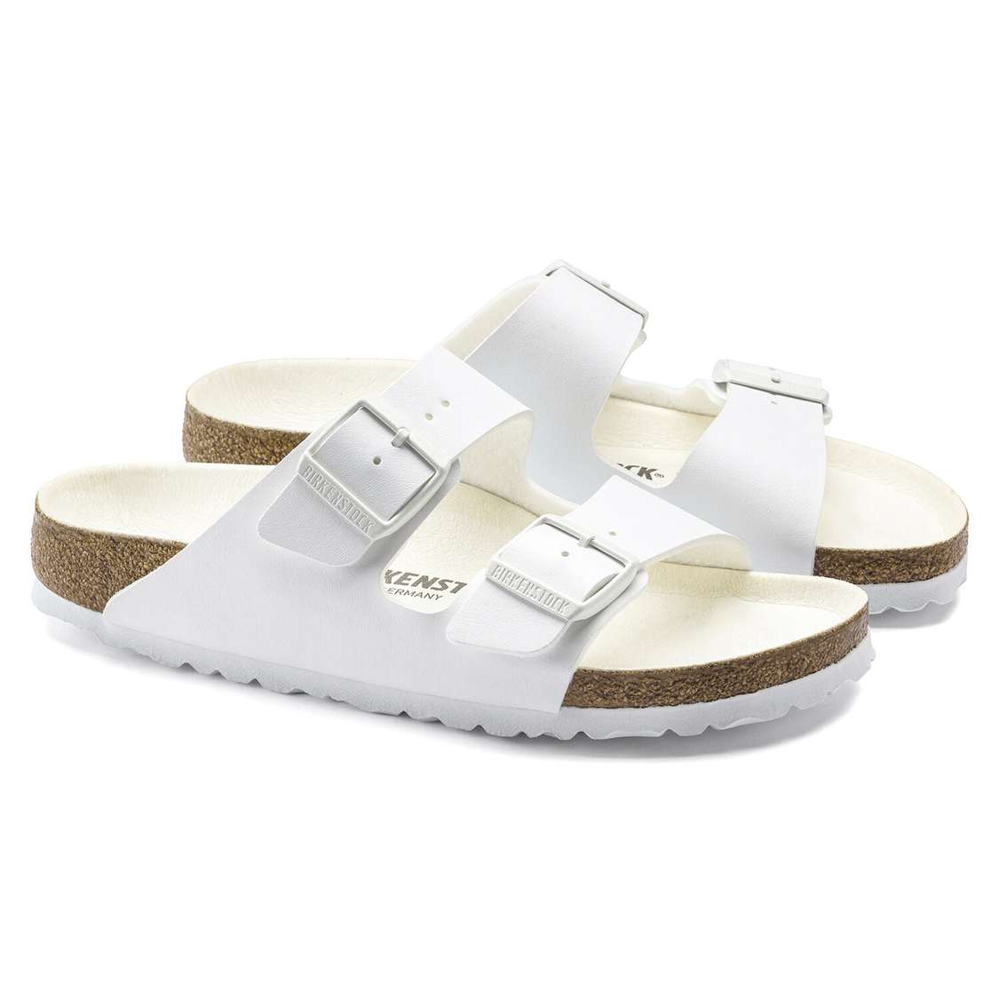 Birkenstock Arizona Birko-Flor Two Strap Sandals White | 2JZUOsdSFRD