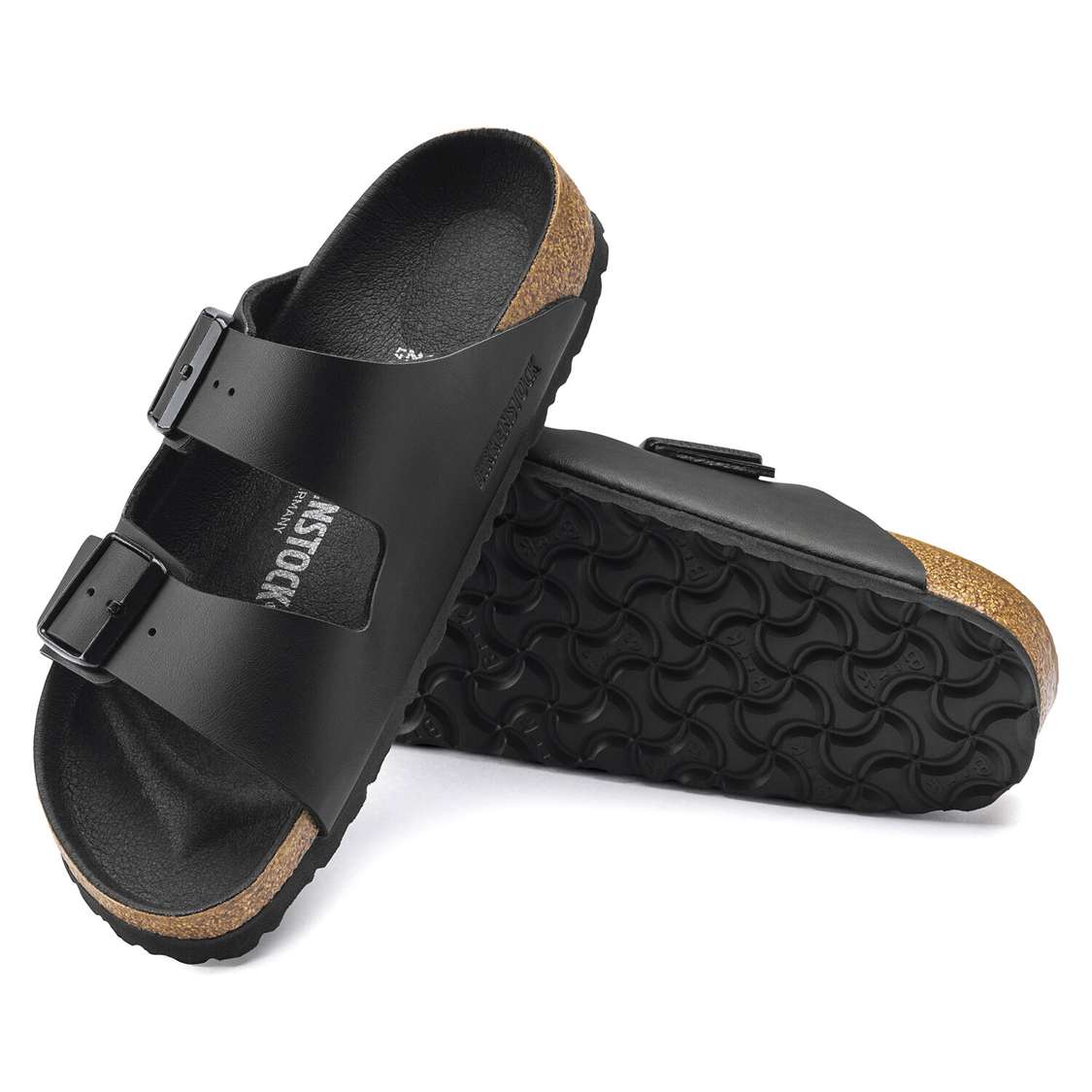 Birkenstock Arizona Birko-Flor Two Strap Sandals Black | 8g7a6HKMmUB