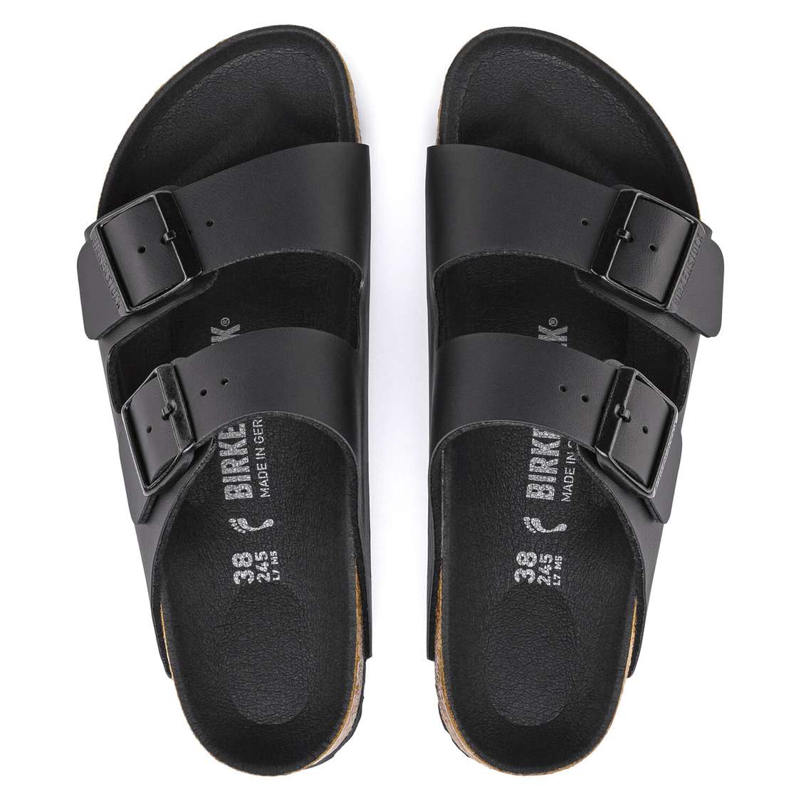 Birkenstock Arizona Birko-Flor Two Strap Sandals Black | 8g7a6HKMmUB