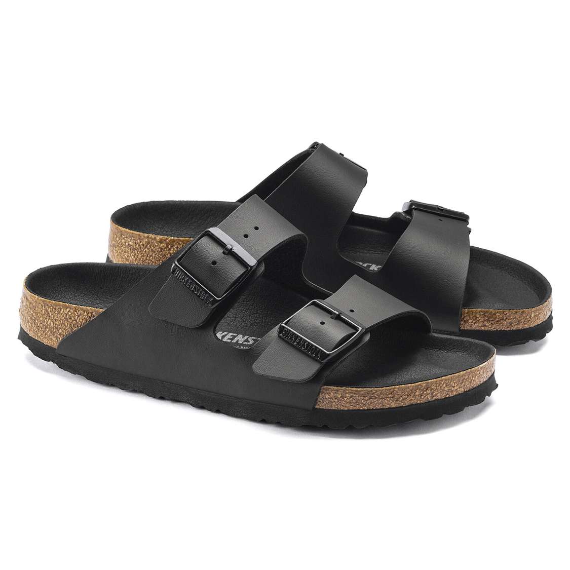 Birkenstock Arizona Birko-Flor Two Strap Sandals Black | 8g7a6HKMmUB