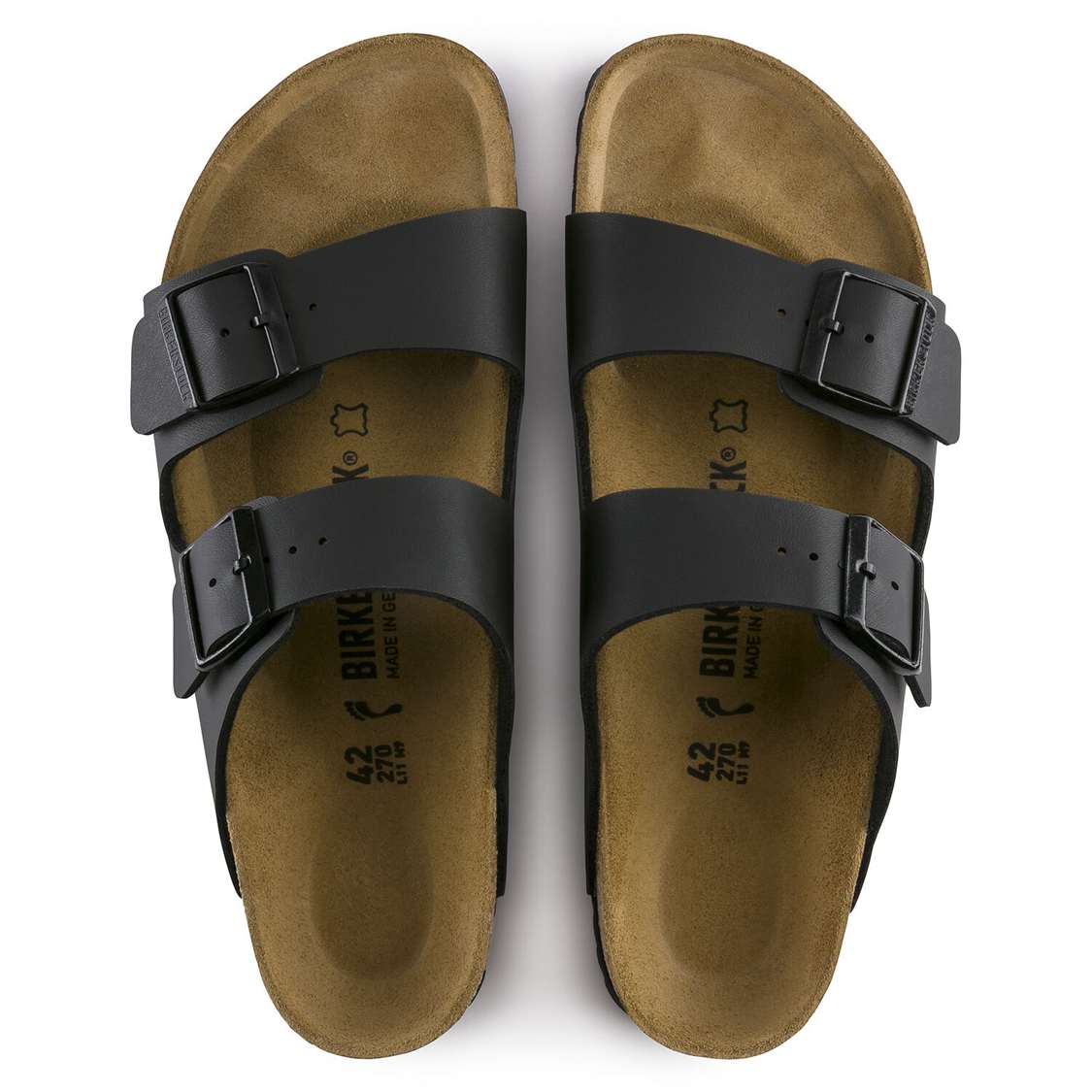 Birkenstock Arizona Birko-Flor Two Strap Sandals Black | B3hIcFDI9t1