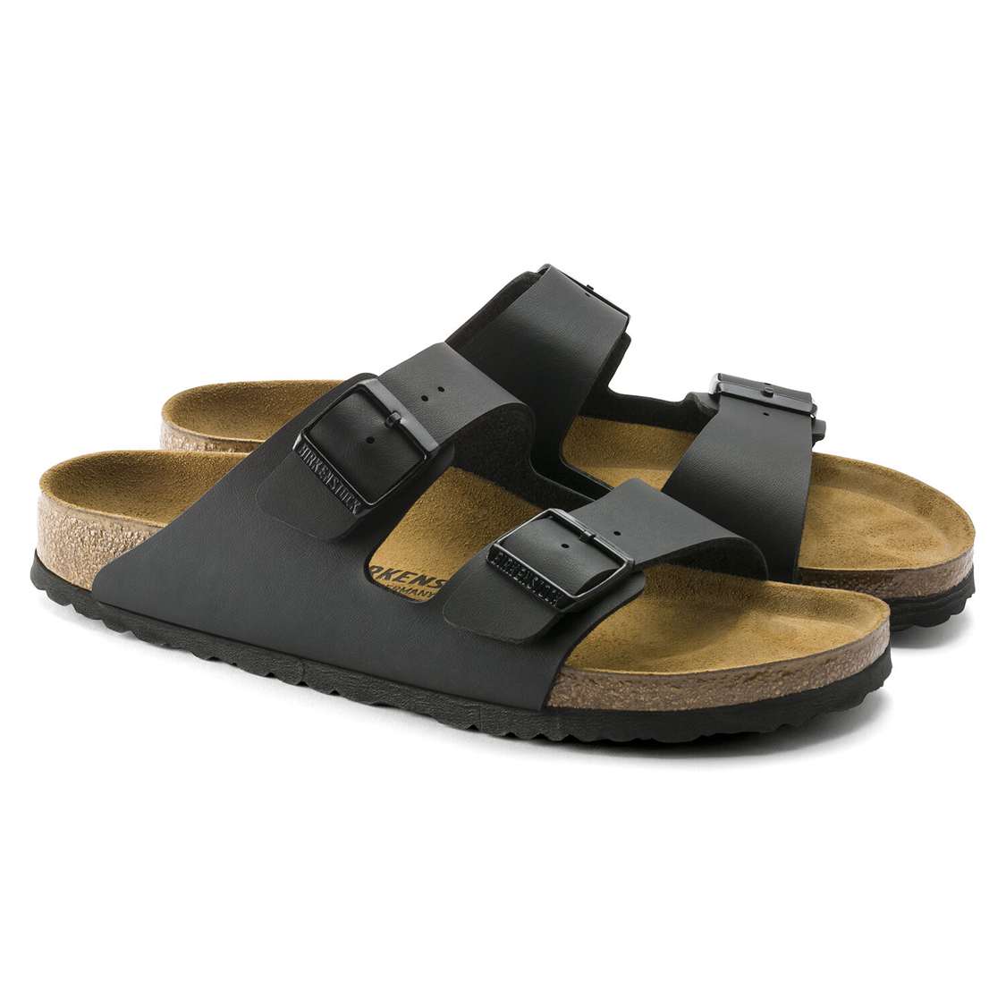 Birkenstock Arizona Birko-Flor Two Strap Sandals Black | B3hIcFDI9t1