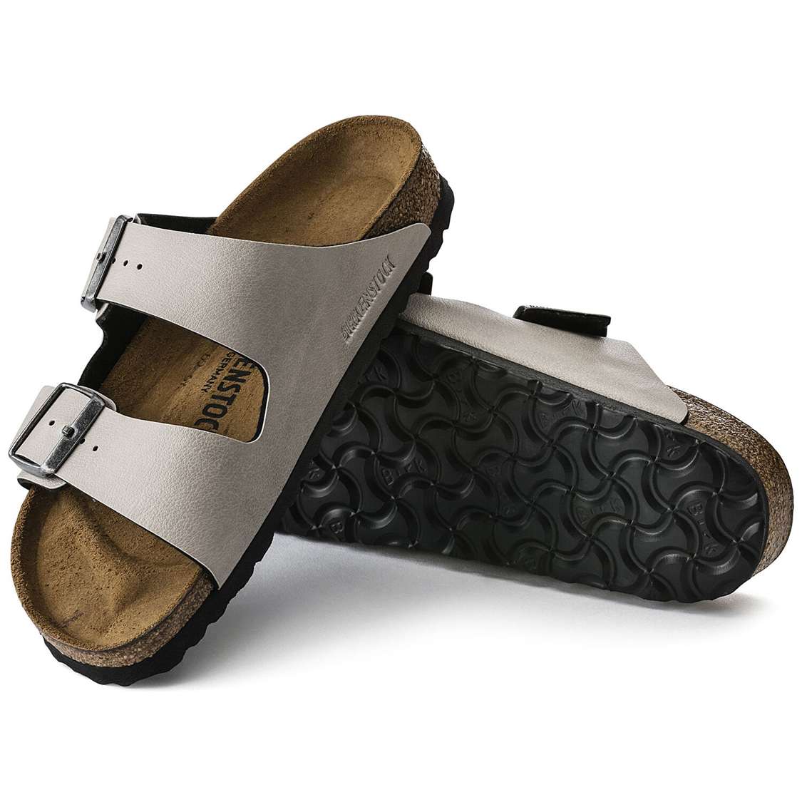 Birkenstock Arizona Birko-Flor Two Strap Sandals Grey | D1iXWXInAF5