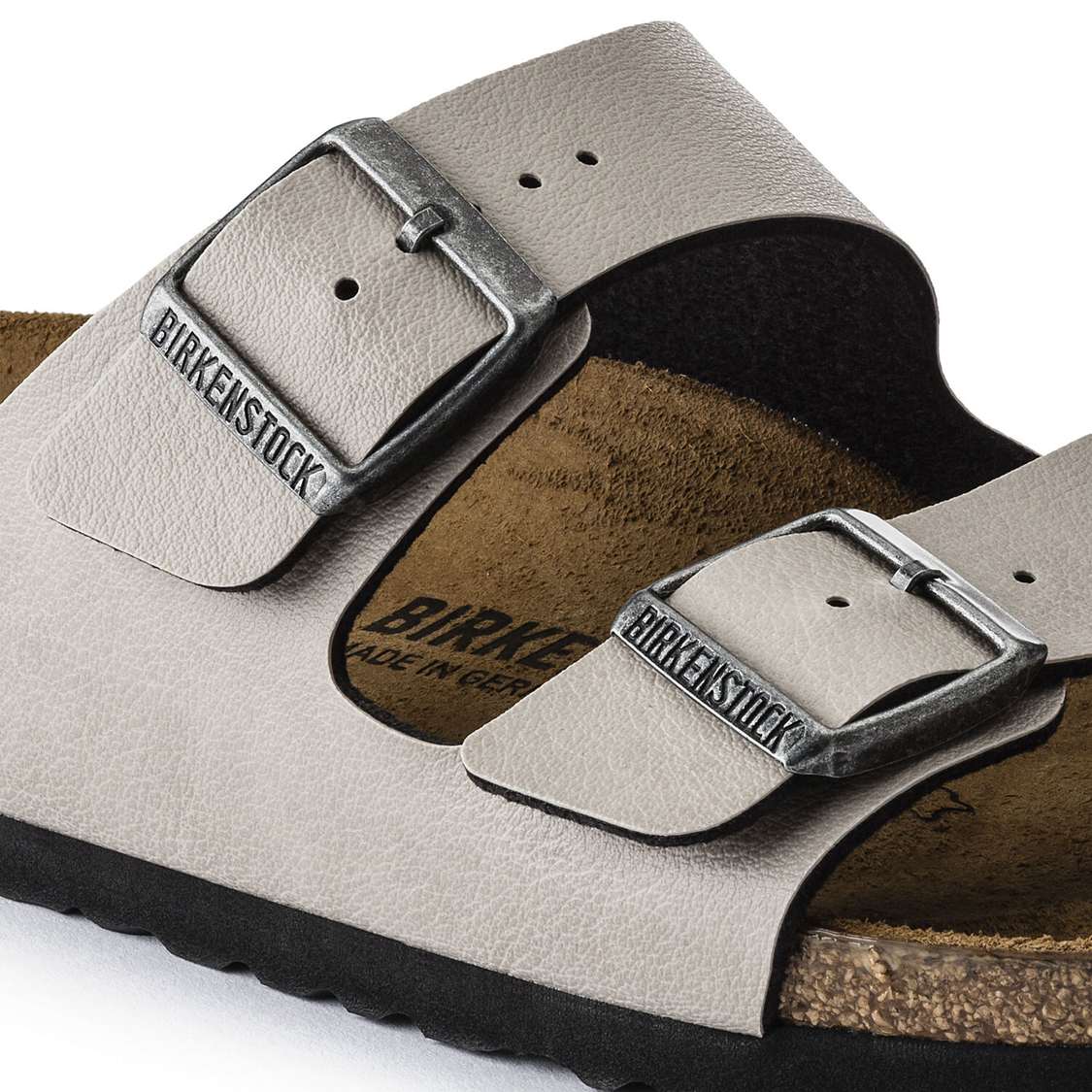 Birkenstock Arizona Birko-Flor Two Strap Sandals Grey | D1iXWXInAF5