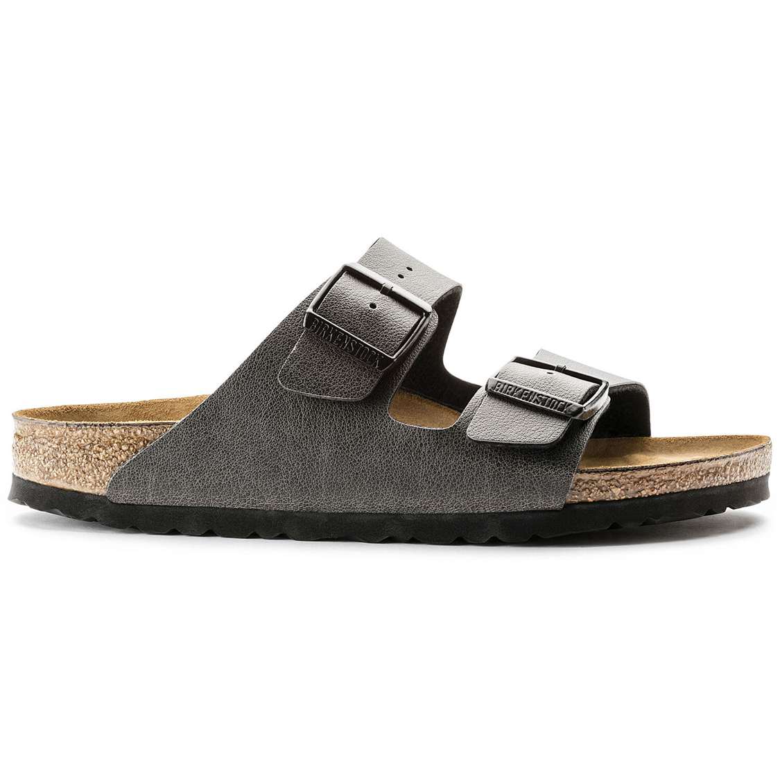 Birkenstock Arizona Birko-Flor Two Strap Sandals Dark Grey | DVmlHcQjNN5