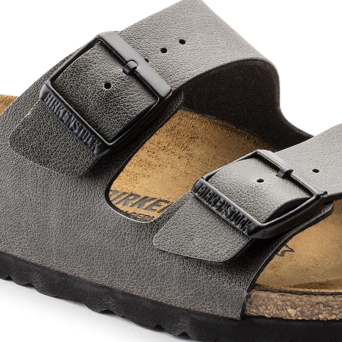 Birkenstock Arizona Birko-Flor Two Strap Sandals Dark Grey | DVmlHcQjNN5