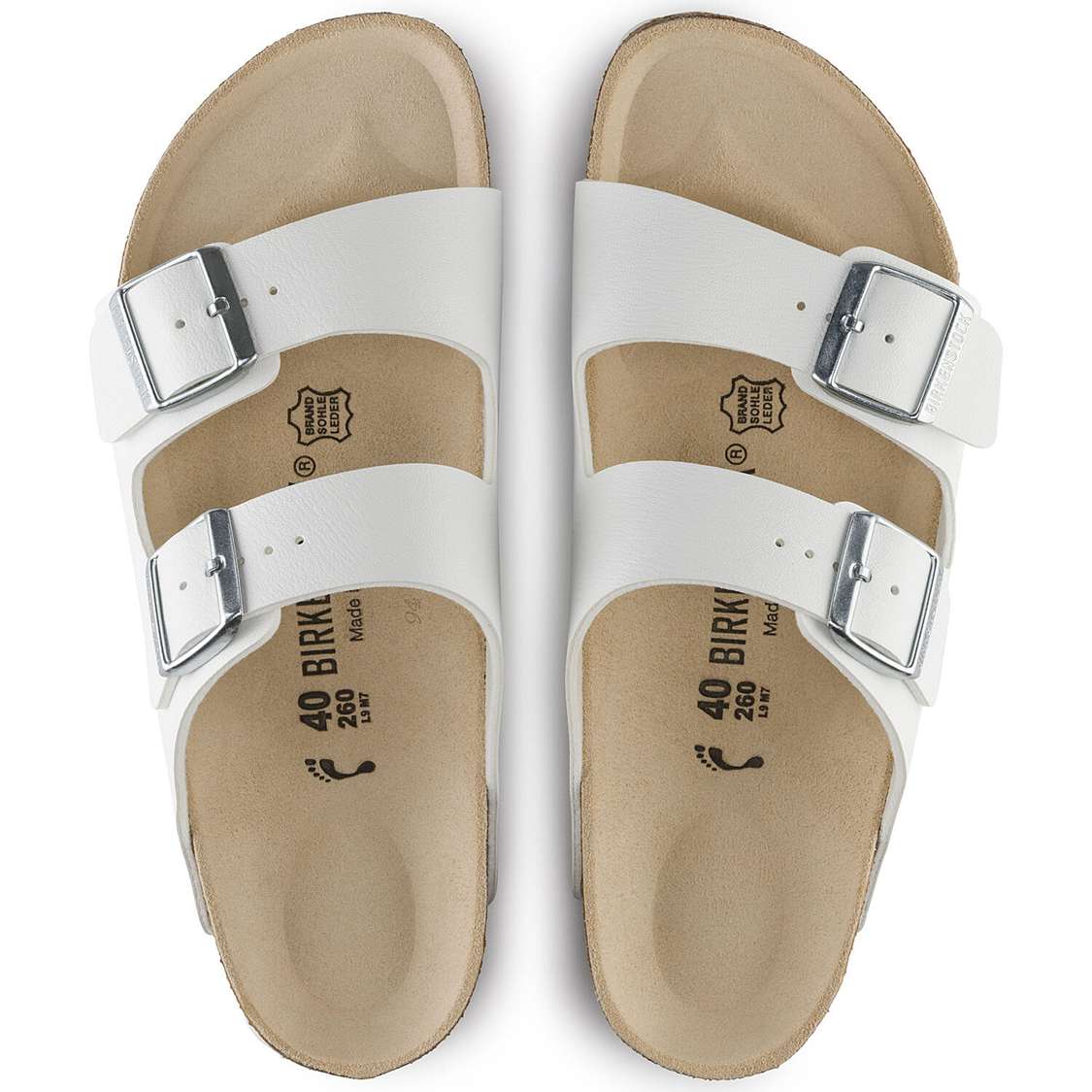 Birkenstock Arizona Birko-Flor Two Strap Sandals White | E2s6oFQzQEQ