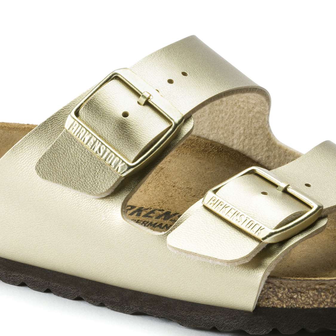 Birkenstock Arizona Birko-Flor Two Strap Sandals Gold | J9jzn7CsZ6t