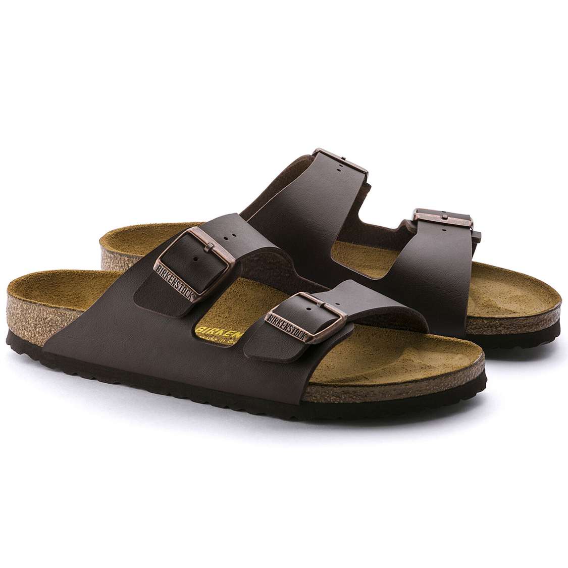 Birkenstock Arizona Birko-Flor Two Strap Sandals Dark Brown | KOawdKaCaYc